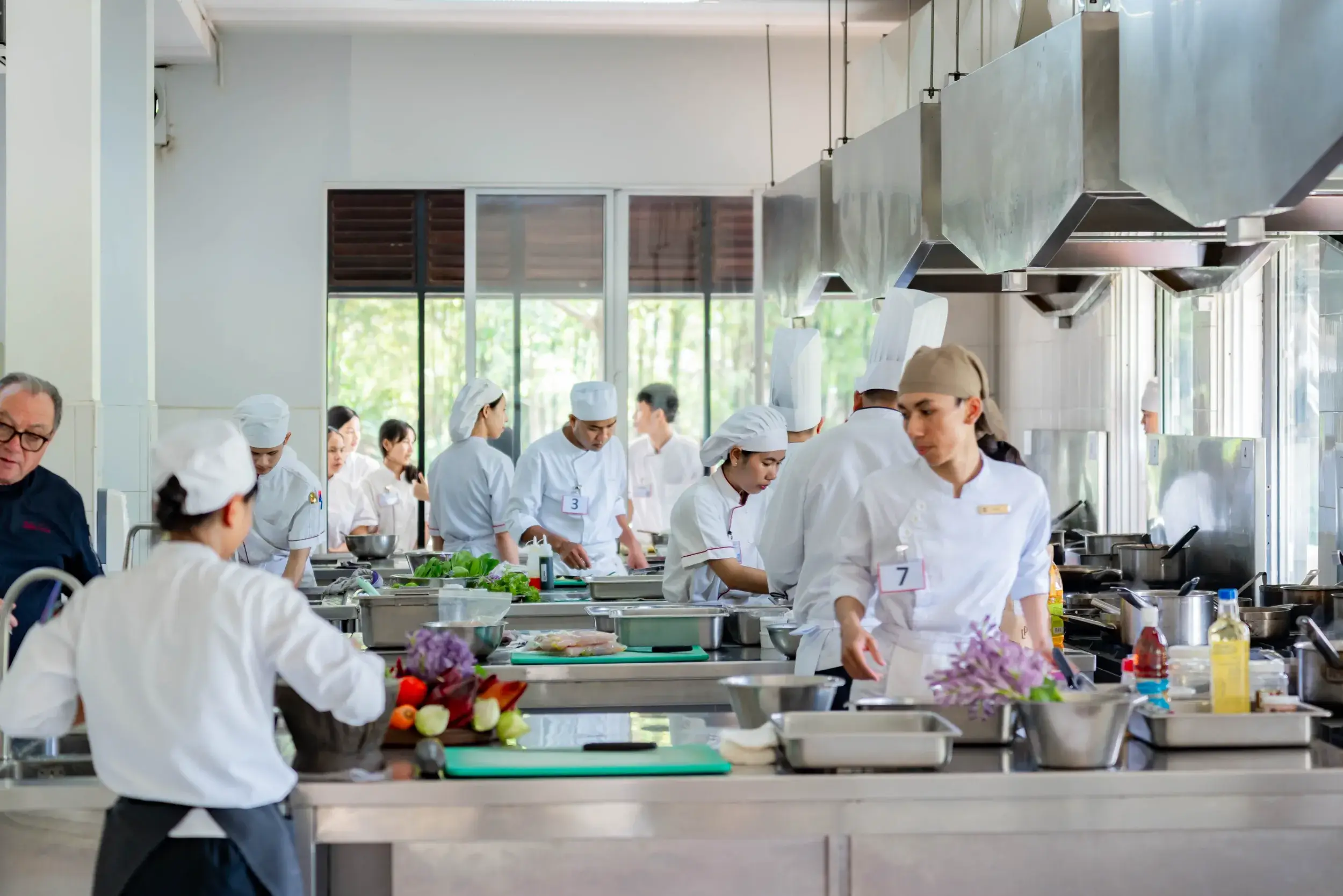 EHT Paul Dubrule training kitchen for our school's restaurant